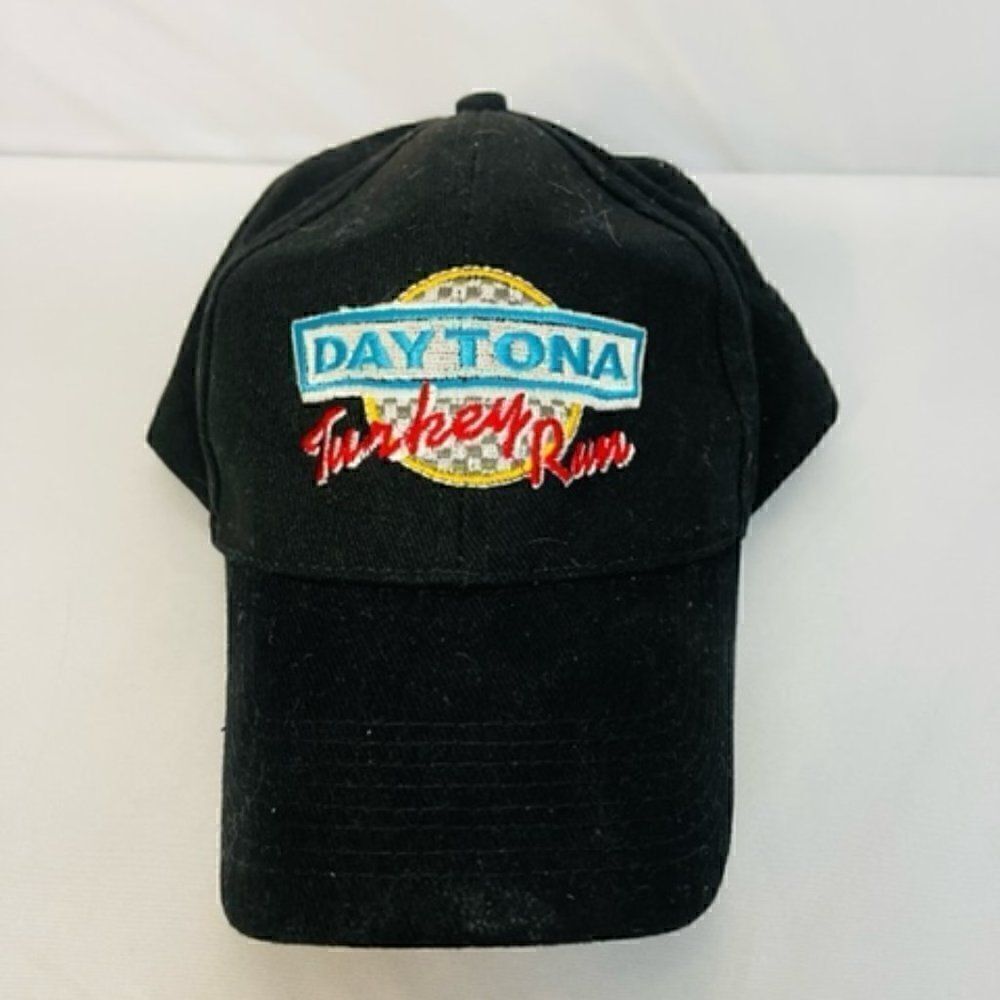 Daytona Turkey Run Baseball Cap Hat Black Hook & Loop Adjustable Very good cond